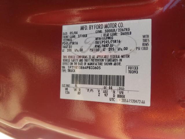 Photo 10 from auction – 2004 FORD RANGER SUP with VIN 1FTYR15E64PB33605