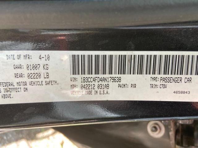 Photo 10 from auction – 2010 DODGE AVENGER SX with VIN 1B3CC4FD4AN179638