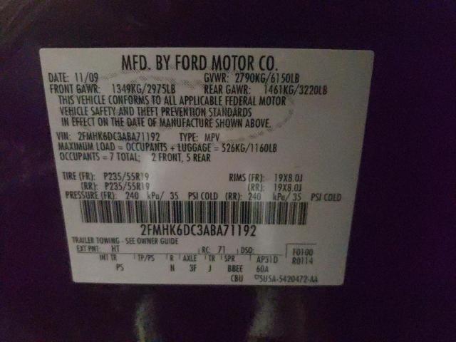 Photo 10 from auction – 2010 FORD FLEX LIMIT with VIN 2FMHK6DC3ABA71192