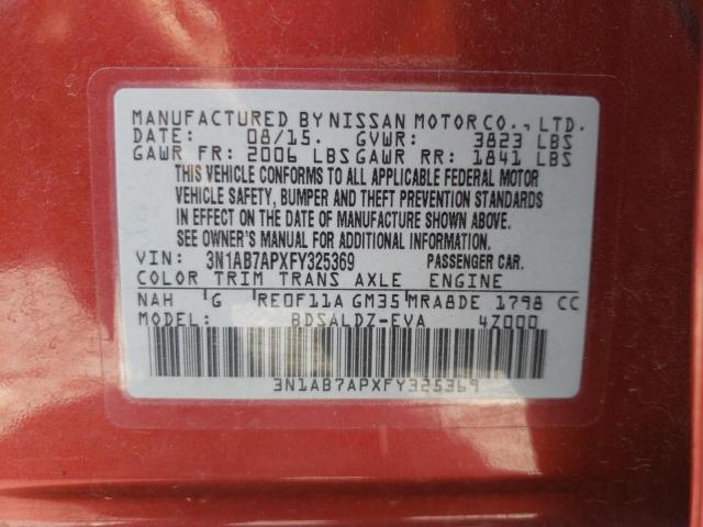 Photo 10 from auction – 2015 NISSAN SENTRA S with VIN 3N1AB7APXFY325369