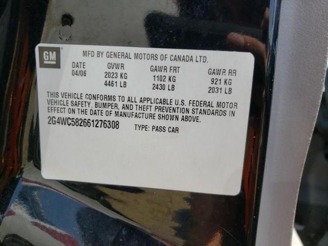 Photo 10 from auction – 2006 BUICK LACROSSE C with VIN 2G4WC582661276308