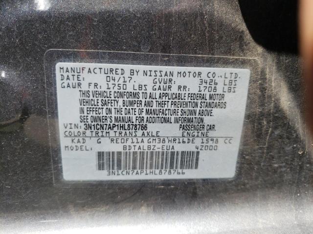 Photo 10 from auction – 2017 NISSAN VERSA S with VIN 3N1CN7AP1HL878766