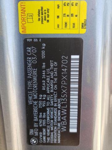 Photo 10 from auction – 2007 BMW 328 I with VIN WBAWL135X7PX14702
