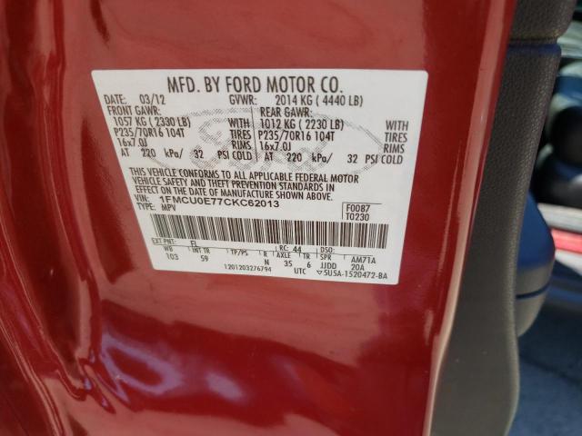Photo 10 from auction – 2012 FORD ESCAPE LIM with VIN 1FMCU0E77CKC62013