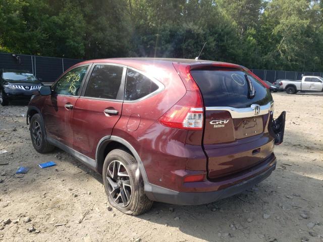 Photo 3 from auction – 2016 HONDA CR-V SE with VIN 2HKRM4H45GH678265