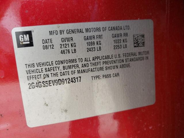 Photo 10 from auction – 2013 BUICK REGAL PREM with VIN 2G4GS5EV9D9124317