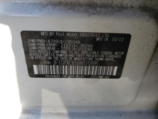 Photo 10 from auction – 2013 SUBARU IMPREZA PR with VIN JF1GPAC65DH810995