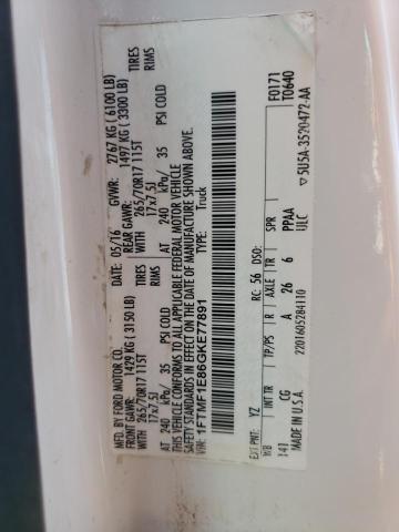 Photo 10 from auction – 2016 FORD F150 with VIN 1FTMF1E86GKE77891