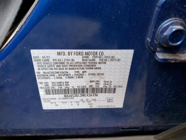 Photo 10 from auction – 2021 FORD ECOSPORT S with VIN MAJ6S3GL2MC426336