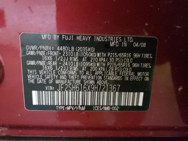 Photo 10 from auction – 2009 SUBARU FORESTER 2 with VIN JF2SH616X9H721367