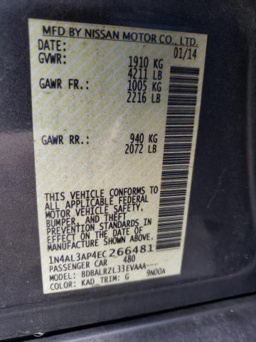Photo 10 from auction – 2014 NISSAN ALTIMA 2.5 with VIN 1N4AL3AP4EC266481