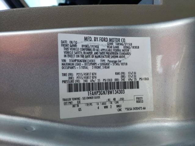 Photo 10 from auction – 2011 FORD FOCUS SES with VIN 1FAHP3GN7BW134303