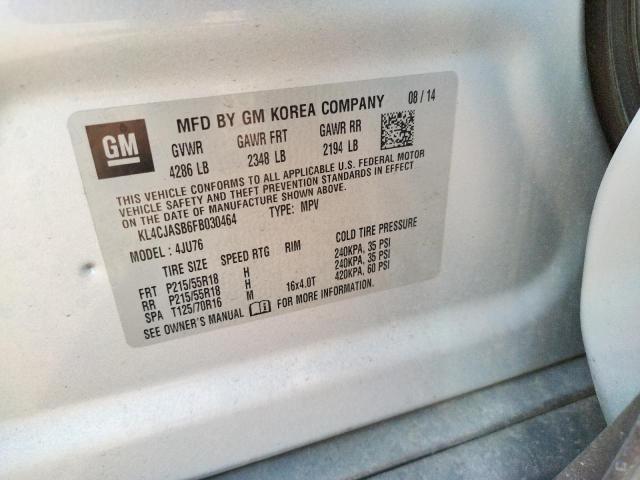 Photo 10 from auction – 2015 BUICK ENCORE with VIN KL4CJASB6FB030464