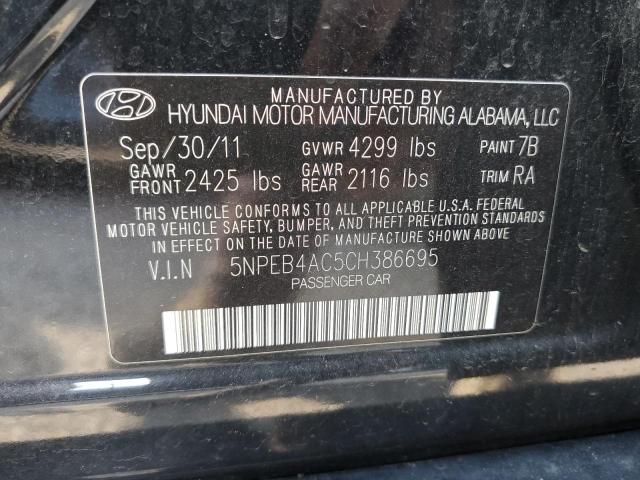 Photo 10 from auction – 2012 HYUNDAI SONATA GLS with VIN 5NPEB4AC5CH386695