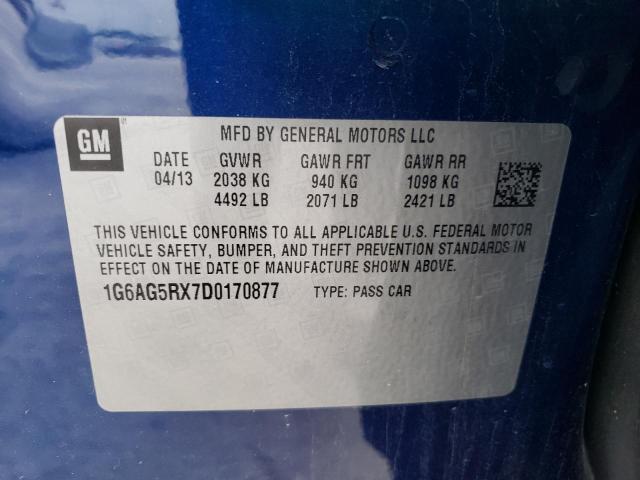 Photo 10 from auction – 2013 CADILLAC ATS with VIN 1G6AG5RX7D0170877