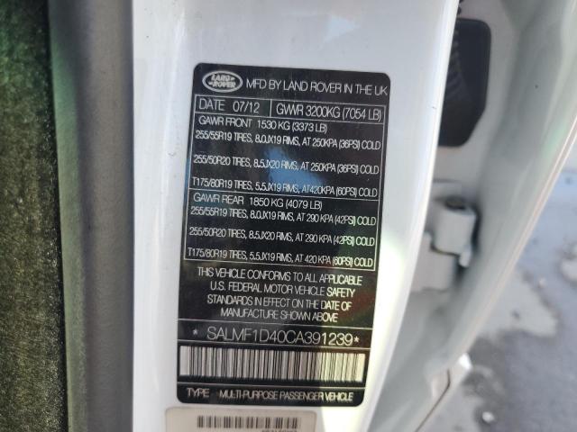 Photo 10 from auction – 2012 LAND ROVER RANGE ROVE with VIN SALMF1D40CA391239