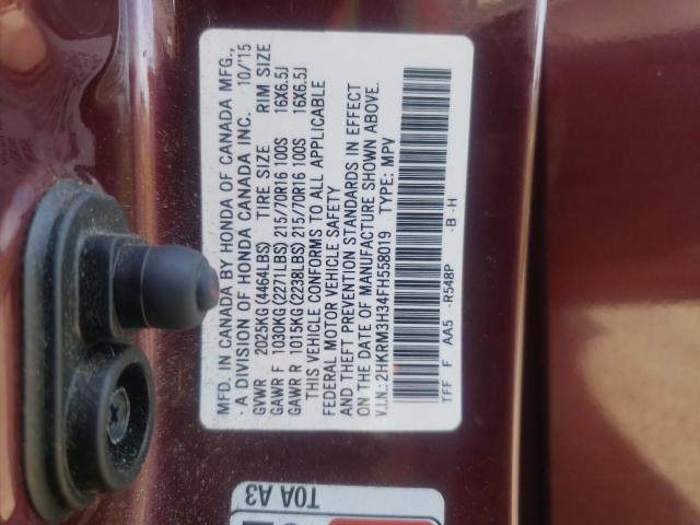 Photo 10 from auction – 2015 HONDA CR-V LX with VIN 2HKRM3H34FH558019