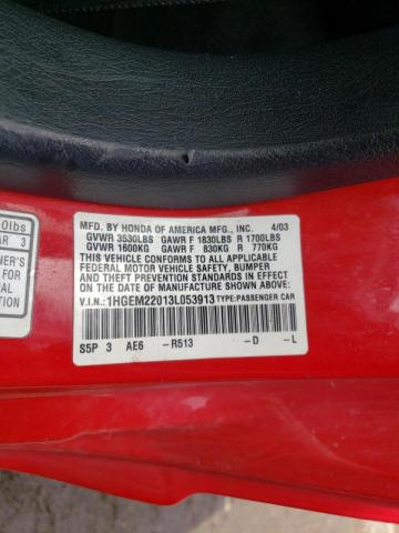 Photo 10 from auction – 2003 HONDA CIVIC EX with VIN 1HGEM22013L053913