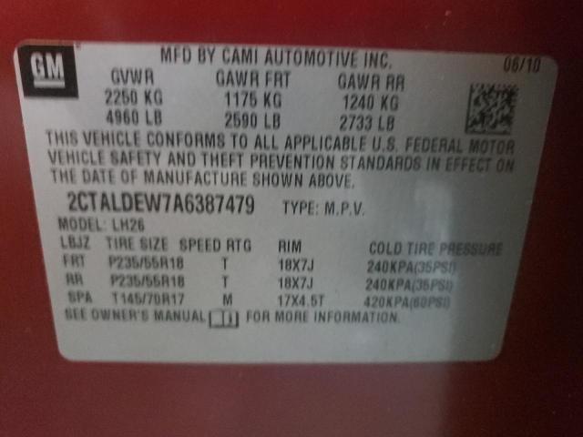 Photo 10 from auction – 2010 GMC TERRAIN SL with VIN 2CTALDEW7A6387479