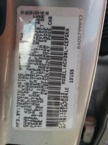 Photo 10 from auction – 2004 TOYOTA CAMRY LE with VIN 4T1BE32K44U290747