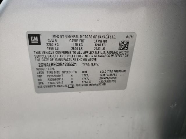 Photo 10 from auction – 2011 CHEVROLET EQUINOX LS with VIN 2GNALBEC3B1206521