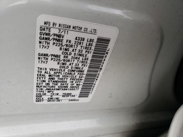 Photo 10 from auction – 2011 NISSAN ROGUE S with VIN JN8AS5MTXBW188577