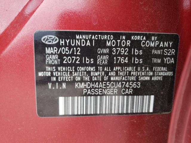 Photo 10 from auction – 2012 HYUNDAI ELANTRA GL with VIN KMHDH4AE5CU474563
