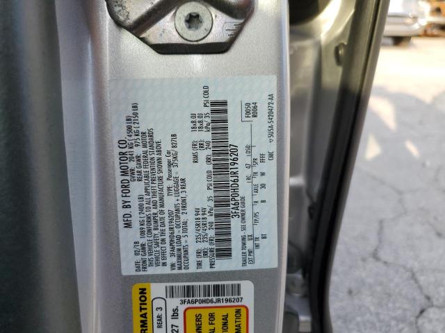 Photo 10 from auction – 2018 FORD FUSION SE with VIN 3FA6P0HD6JR196207