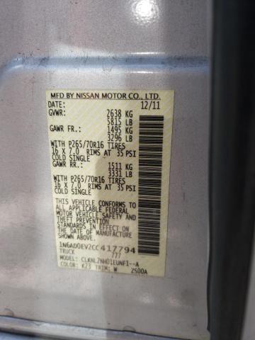 Фото 10 с аукциона – 2012 NISSAN FRONTIER S с VIN 1N6AD0EV2CC417794