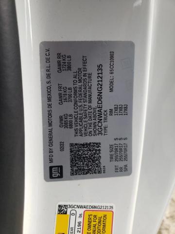 Photo 10 from auction – 2022 CHEVROLET SILVERADO with VIN 3GCNWAED6NG212135
