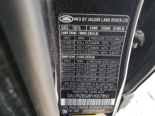 صورة رقم 10 من المزاد - 2015 LAND ROVER RANGE ROVE مع VIN SALVR2BG8FH007850