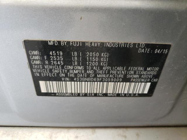 Photo 10 from auction – 2015 SUBARU LEGACY 2.5 with VIN 4S3BNBD69F3059009