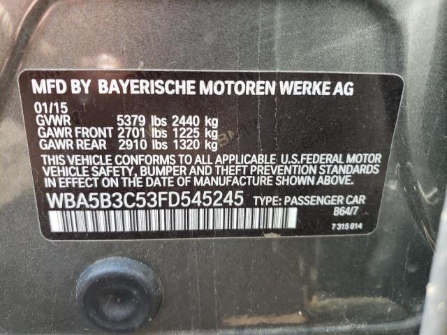 Photo 10 from auction – 2015 BMW 535 XI with VIN WBA5B3C53FD545245
