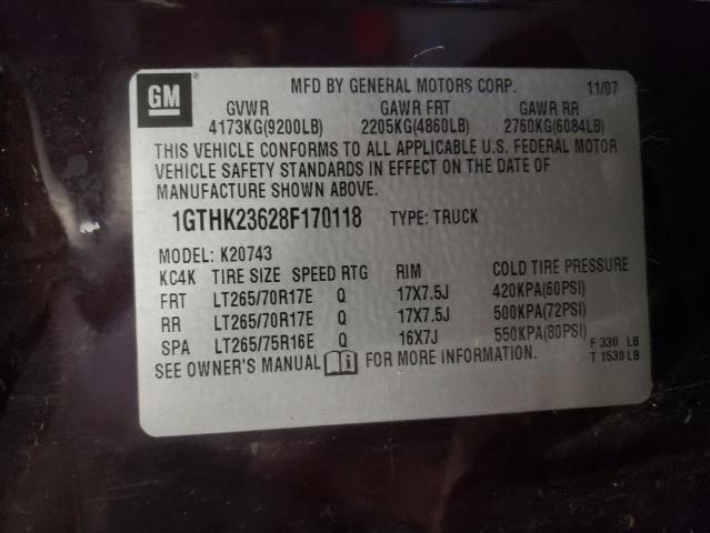 Photo 10 from auction – 2008 GMC SIERRA K25 with VIN 1GTHK23628F170118