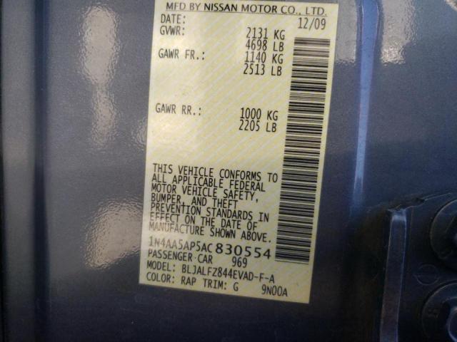 Photo 10 from auction – 2010 NISSAN MAXIMA S with VIN 1N4AA5AP5AC830554