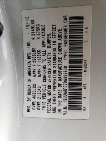 Photo 10 from auction – 2011 ACURA TL with VIN 19UUA8F57BA002939