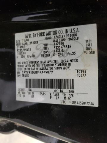Photo 10 from auction – 2004 FORD RANGER with VIN 1FTYR10U84PA49879