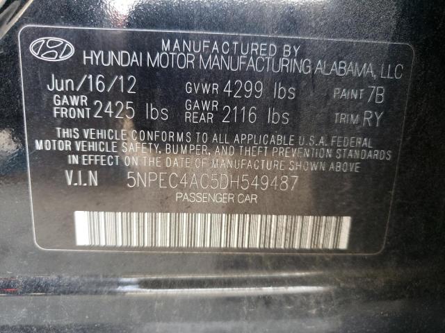 Photo 10 from auction – 2013 HYUNDAI SONATA SE with VIN 5NPEC4AC5DH549487