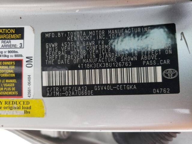 Photo 10 from auction – 2011 TOYOTA CAMRY SE with VIN 4T1BK3EK3BU126763
