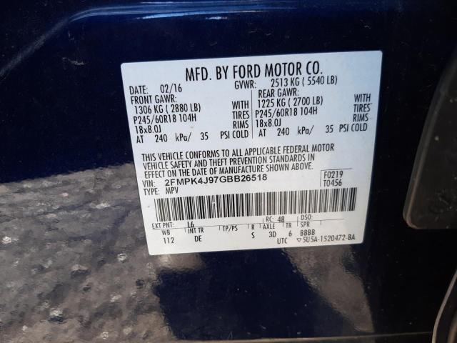 Photo 10 from auction – 2016 FORD EDGE SEL with VIN 2FMPK4J97GBB26518