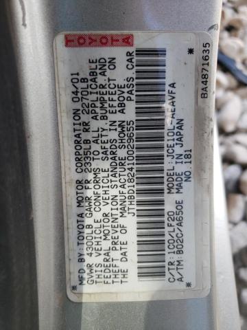 Photo 10 from auction – 2001 LEXUS IS 300 with VIN JTHBD182410029655