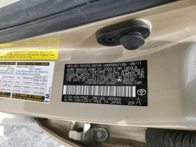 Photo 10 from auction – 2011 TOYOTA COROLLA BA with VIN JTDBU4EE4B9160681