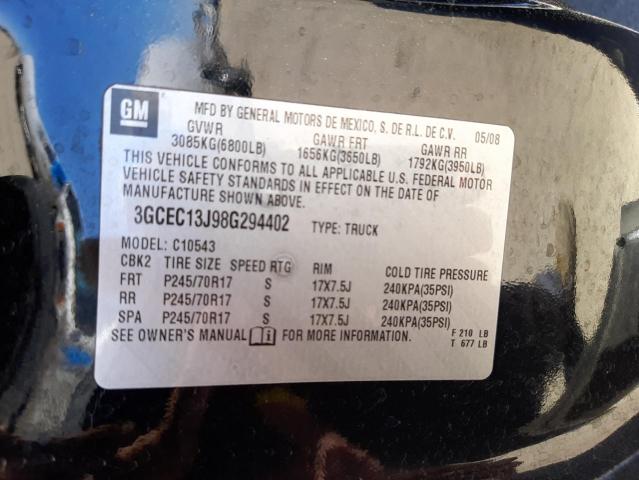 Photo 10 from auction – 2008 CHEVROLET SILVERADO with VIN 3GCEC13J98G294402