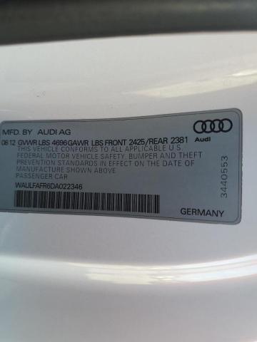 Photo 10 from auction – 2013 AUDI A5 PREMIUM with VIN WAULFAFR6DA022346