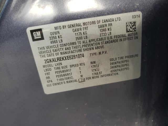 Photo 10 from auction – 2014 GMC TERRAIN SL with VIN 2GKALREKXE6281074