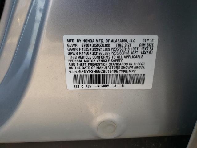 Photo 10 from auction – 2012 HONDA PILOT TOUR with VIN 5FNYF3H96CB016196