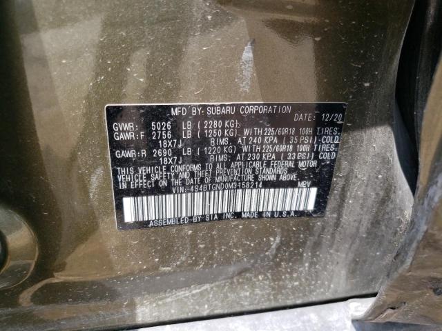 Photo 10 from auction – 2021 SUBARU OUTBACK LI with VIN 4S4BTGND0M3158214