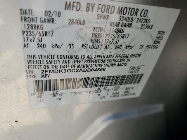 Photo 10 from auction – 2010 FORD EDGE SE with VIN 2FMDK3GC2ABB04868