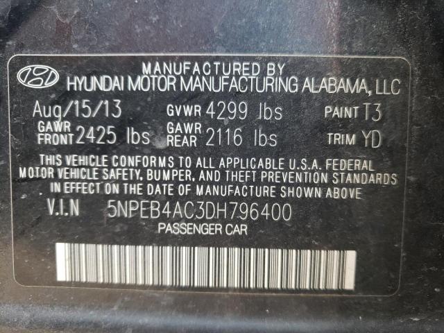 Photo 10 from auction – 2013 HYUNDAI SONATA GLS with VIN 5NPEB4AC3DH796400