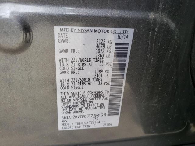 Photo 10 from auction – 2015 NISSAN ROGUE S with VIN 5N1AT2MV7FC779459